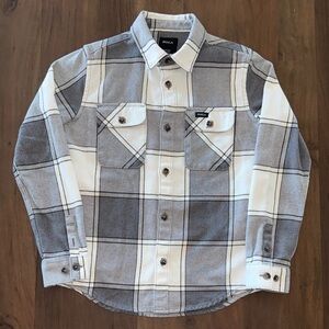 Boys RVCA Black and White Flannel Shirt